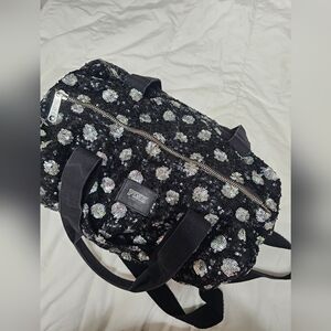 Victoria's Secret Pink Sequin Crossbody Bag - Black and Silver